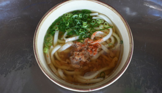 鳥栖駅ホームで食べられる九州名物！立ち食い駅うどんの中央軒で「かしわうどん」を食べる